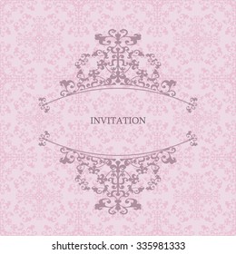 Design invitations on delicate pink background.