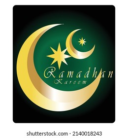 Design of Islamic celebration. Fasting moon, card, greeting. Ramadan.
