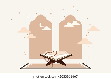 design of Islamic worship like reading the Quran and place of praying 
