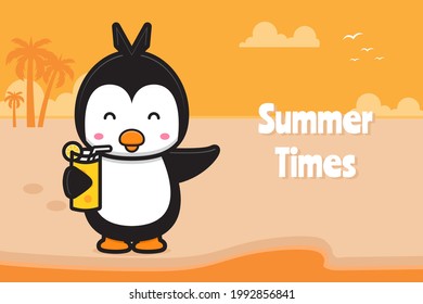 . Design isolated on orange. Flat cartoon style.