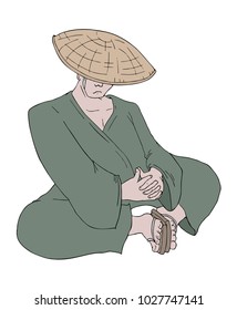 Design of japanese man illustration