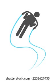 Design of jet pack flying flat draw
