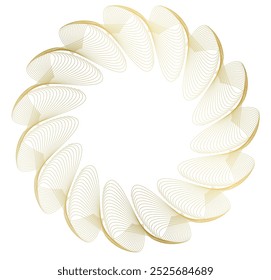 Design for Jewelry, Fashion, Beauty, Skincare, Wedding for Web-design, Banner, Presentation, package. Icon, Logo, and Background made of Circular Dots, wave Lines, and Spirals. Holyday Patterns