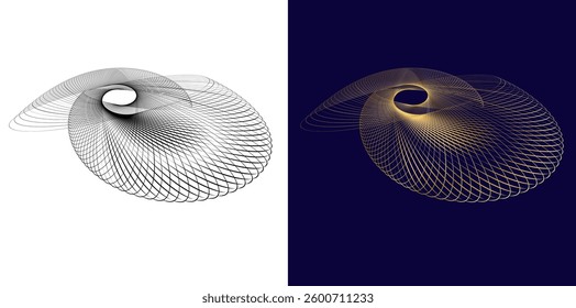 Design for Jewelry, Fashion, Beauty, Skincare, Wedding for Web-design, Banner, Presentation. Icon, Logo, and Background made of Circular Dots, Lines, and Spirals. Patterns Vector Illustration