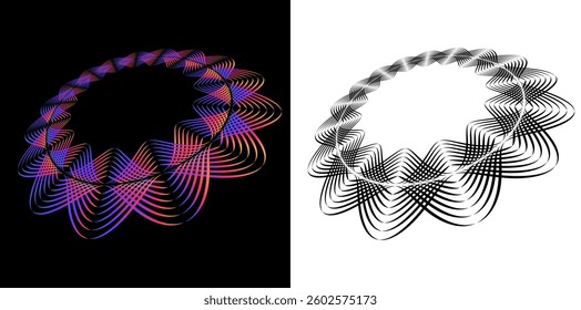 Design for Jewelry, Fashion, Beauty, Skincare, Wedding for Web-design, Banner, Brochure, package. Icon, Logo, and Background made of Circular Dots, Lines, and Spirals. Patterns Vector Illustration