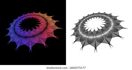 Design for Jewelry, Fashion, Beauty, Skincare, Wedding for Web-design, Banner, Brochure, package. Icon, Logo, and Background made of Circular Dots, Lines, and Spirals. Patterns Vector Illustration