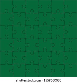 Design jigsaws pattern green color background.