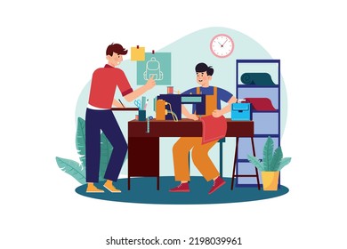 Design Jobs Illustration concept. A flat illustration isolated on white background