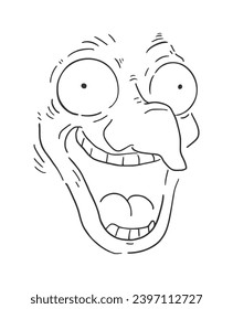 Design of joking crazy face