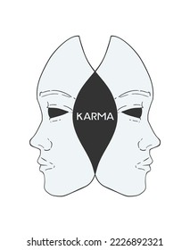 Design of karma heads symbol