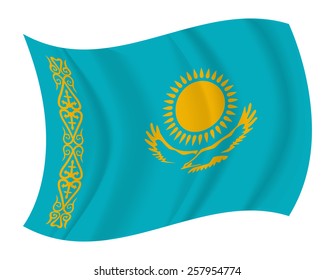 design Kazakhstan flag waving vector