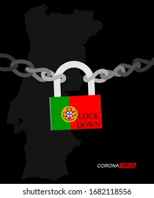 design Key concepts for virus outbreaks vector flag.Coronavirus Lockdown symbol. Corona virus pandemic puts countries lock