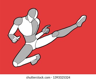 Design of kick fighter illustration