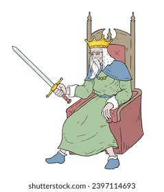 Design of king in throne draw