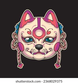 Design kitsune mask vector art