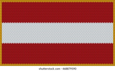 Design of knitted badge of Austria - AUT, AT - flag.
