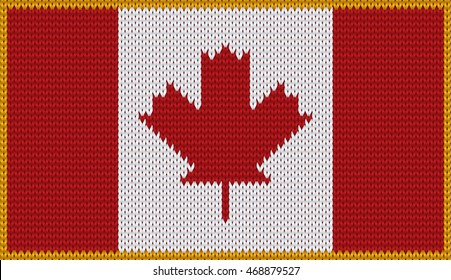 Design of knitted badge of Canada - CA, CAN - flag.