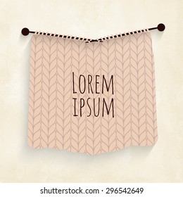 design knitting template with spokes on watercolor background. Place for text