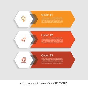 Design label infographic template with 3 step or option can be used for workflow, business information and presentation 