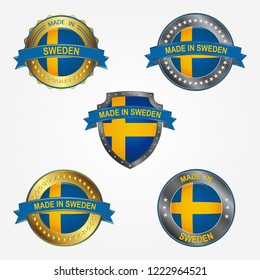Design label of made in Sweden