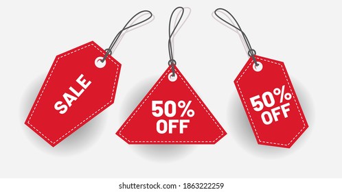 Design Label Red Discount - Vector