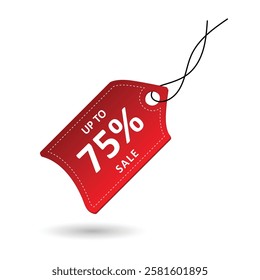 Design label sale tag with red paper style