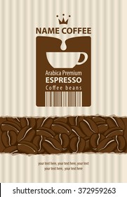 design labels for coffee beans with cup