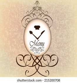 Design labels for the restaurant menu on the old background.