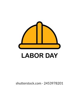 design for labor day. engineer's hat design with the words "labor day" underneath