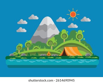 Design Landscape Nature Camping Illustration