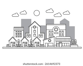 Design Landscape urban outline Illustration