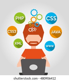 design language programming software concept vector illustration