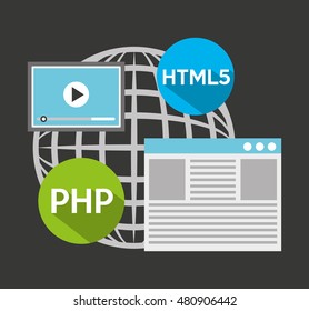 design language programming software concept vector illustration