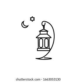 diseños de plantillas de iconos de faroles en Ramadán