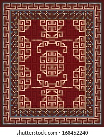 Design For Large Area Retro Style Carpet