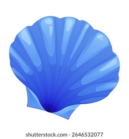  A design of a large seashell with a vibrant blue color gradient. Perfect for use in advertising, social media posts, and brochures. 