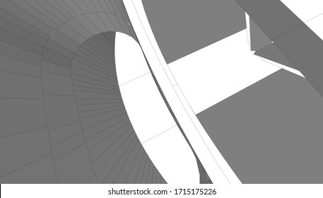 
el diseño de una portada a gran escala en perspectiva 3D, forma arquitectónica.