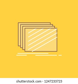 Design, layer, layout, texture, textures Flat Line Filled Icon. Beautiful Logo button over yellow background for UI and UX, website or mobile application