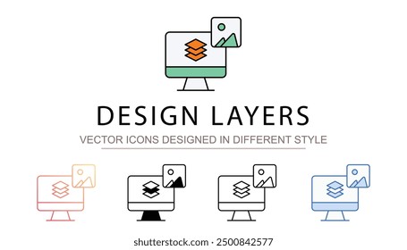 Design Layers icon design with white background stock illustration