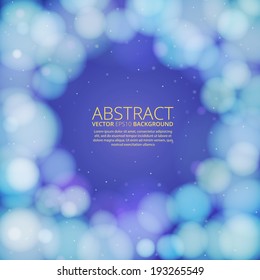 Design layout with bokeh - blue violet vector background with copy space