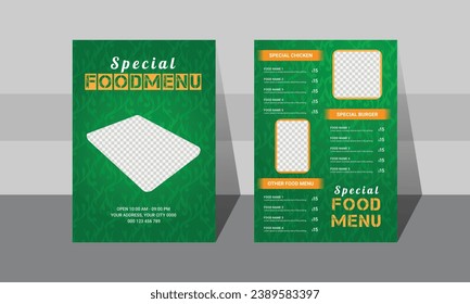 Design Layout of Food Menu