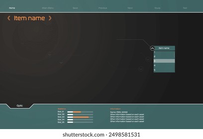 design layout game page menu vector image ui