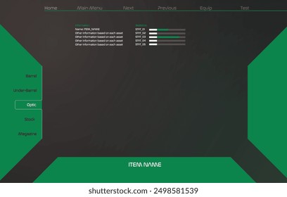 design layout game page menu vector image ui