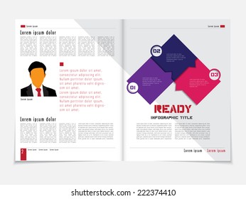 Design layout for magazine or brochure, vector