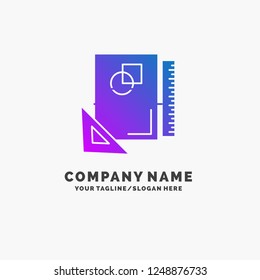 Design, layout, page, sketch, sketching Purple Business Logo Template. Place for Tagline.