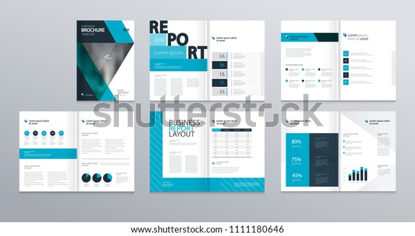 design layout template company profile annual stock vector free company report