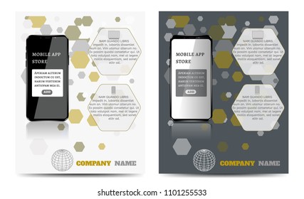 Design a layout template with a mobile app.