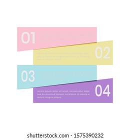 Design layout templates for minimal style infographics of pastel paper cuttings. Vector illustration element.