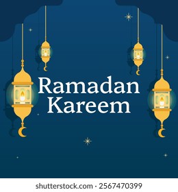 Design layout with the theme of celebrating the welcome of the month of Ramadan