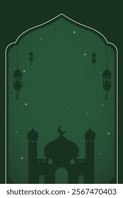 Design layout with the theme of celebrating the welcome of the month of Ramadan